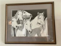 Framed “Brown Eyed Beauties”Horse Print 28”x23”