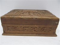 Carved wood box