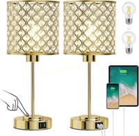 Crystal Touch Control Table Lamp with 2 USB