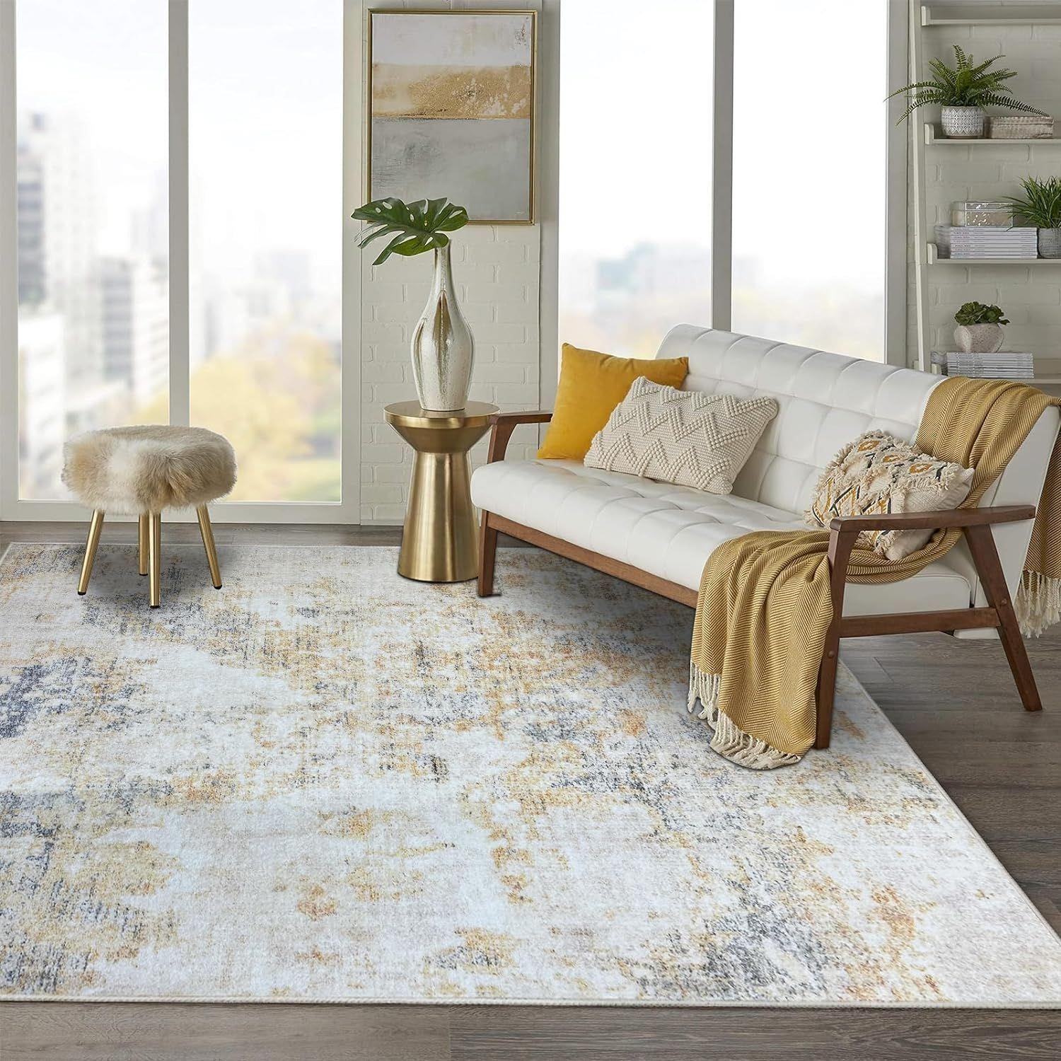 $82 Modern Abstract Rug 5.2 ×6.5'