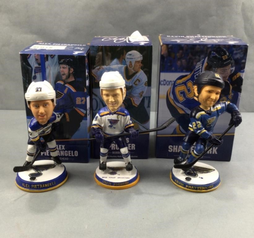 3 blues bobble heads