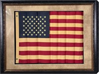 LARGE FRAMED WAVY AMERICAN FLAG