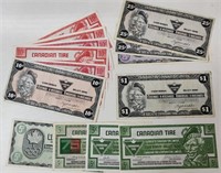 Older Group of Canadian Tire Bank Notes