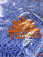 Toho 12/0 3-cut beads. Medium blue. Five –half