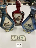 Large Mouth Bass, Swordfish, Owl Beam Decanters