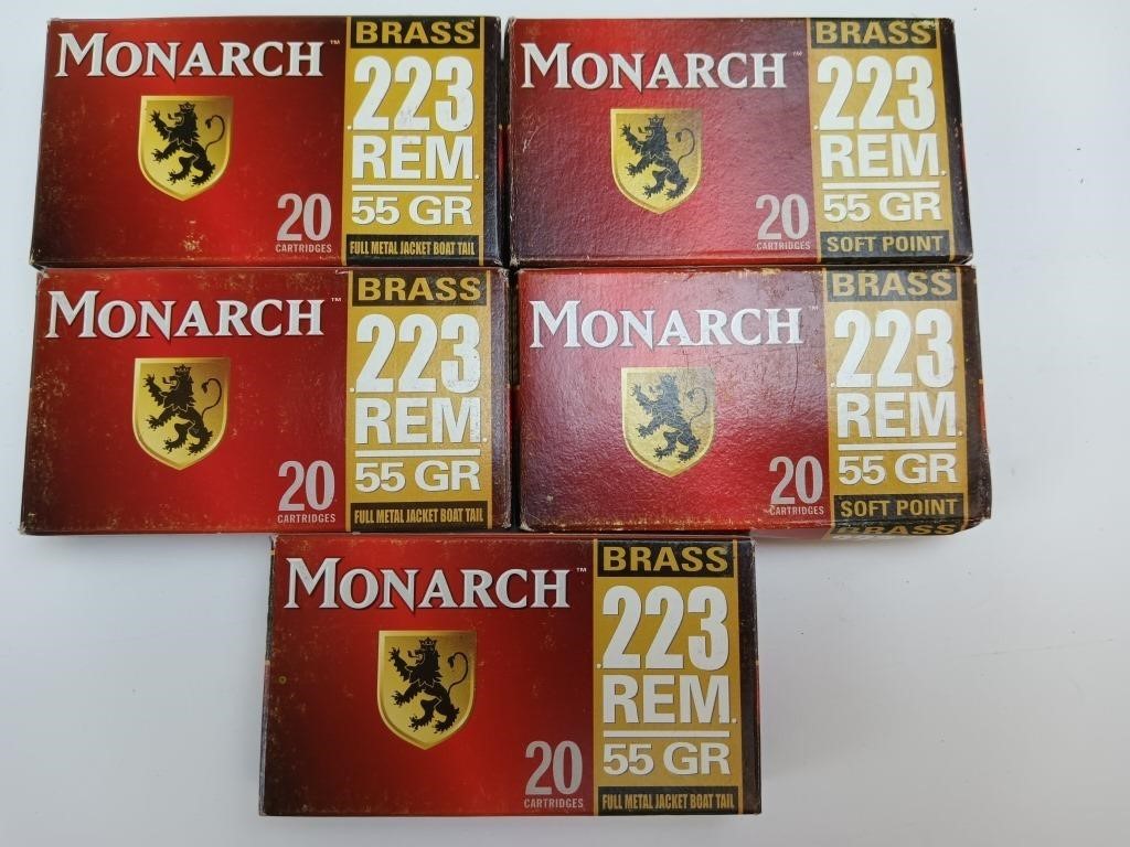 100 rounds .223 REM 55 gr soft point