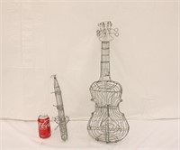 Decorative Wire Sculpture Violin & Saxophone