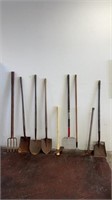Yard Tools. Pitch Fork, Pick Axe And More