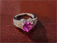 Heart Cut Pink Sapphire Ring