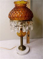 Vtg Italian Marble Base Lamp w/Crystals-NotWorking