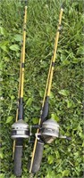 2 Eagle claw rods with zebco reels