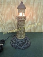 ANTIQUE CAST IRON LIGHTHOUSE LAMP