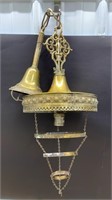 Vintage Brass Light Fixture w/Crystals (approx.