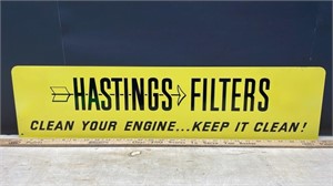 Single Sided Hastings Filters sign (28.5" x 7")