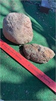 2 Decorative Redish Garden Rocks w/ Slight