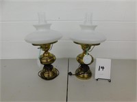 Pair Of Brass Base Lamps (Store)