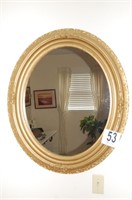 Oval Framed Mirror 36x30" (Frame Cracked in 2