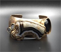 Synclastic Bronze & Druzy Cuff Bracelet