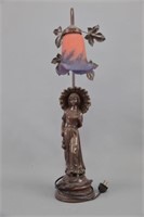 Cast Figural Victorian Style Lamp