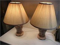 Pair of Pink Shell Lamps