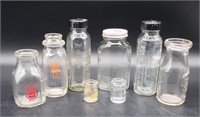 Vintage Glass Dairy Bottles (8)