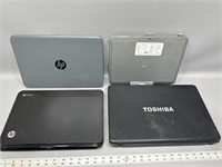 (4) laptop computers no chargers untested