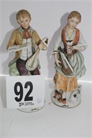 Pair of Musicians Figurines - 12" tall (U232)