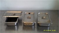 Lot of 3 Stainless Food Containers With Lids