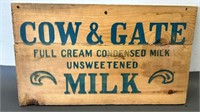 Wooden milk sign
