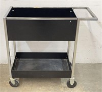 Two Tier Metal Cart on Casters