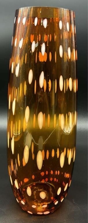 MCM Tall Amber Art Vase