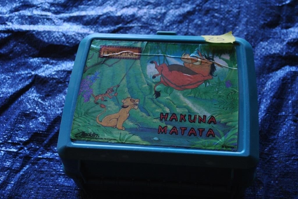 plastic Lion King lunchbox with thermos