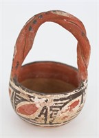 20th C. Isleta Pueblo Polychrome Pottery Basket