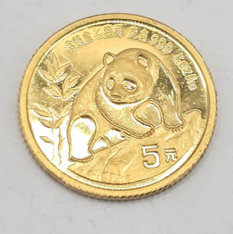 1990 5 Yuan Chinese Mint Panda Gold Coin