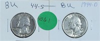 1944-S & 1944-D SILVER WASHINGTON QUARTERS