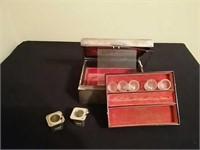 Vintage Silver box Salt Cellar Kit