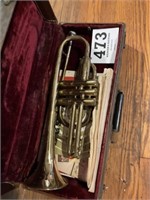 Trumpet with mouthpiece and case