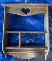 Hanging Wooden Shelf with Hearts