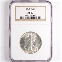 1940 Walking Liberty Half Dollar NGC MS62