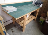 Wooden Shop Table w/ Lower Shelf -