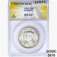 1921 Alabama Half Dollar ANACS MS63