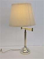 BRASS SWING ARM TABLE LAMP -- 23.5" TALL - WORKS