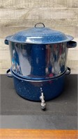 Large Enamel Double Boiler With Spout Small Dent O