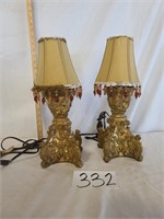 Gold Toned Lamp Pair