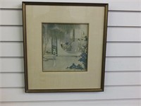 ANTIQUE ENGLISH ENGRAVING HAND TINTED "CHINESE IN