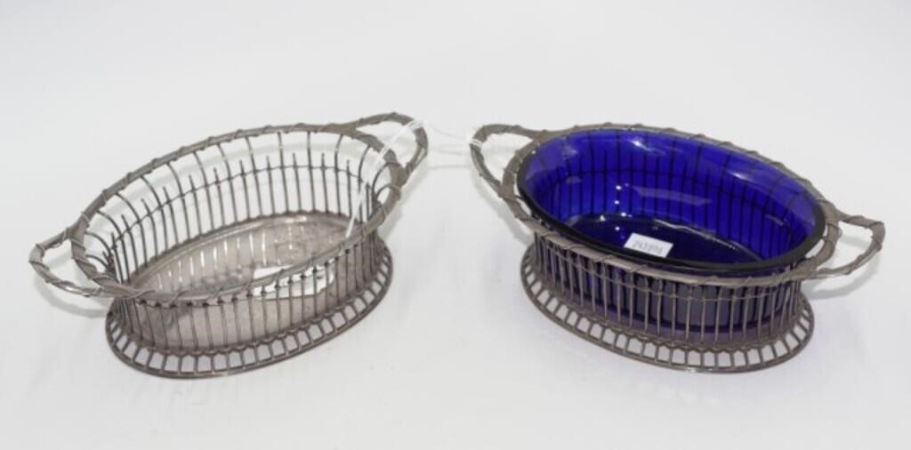 Pair of good Edward VII sterling silver baskets