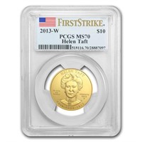 2013-w 1/2oz Gold Helen Taft Ms70 Pcgs Firststrike