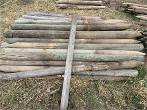 USED 3-4" x 7' Treated Fence Posts /EACH