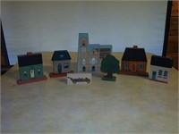 8pc Cats Meow Wooden Buildings