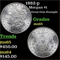 1882-p Morgan $1 Grades GEM Unc